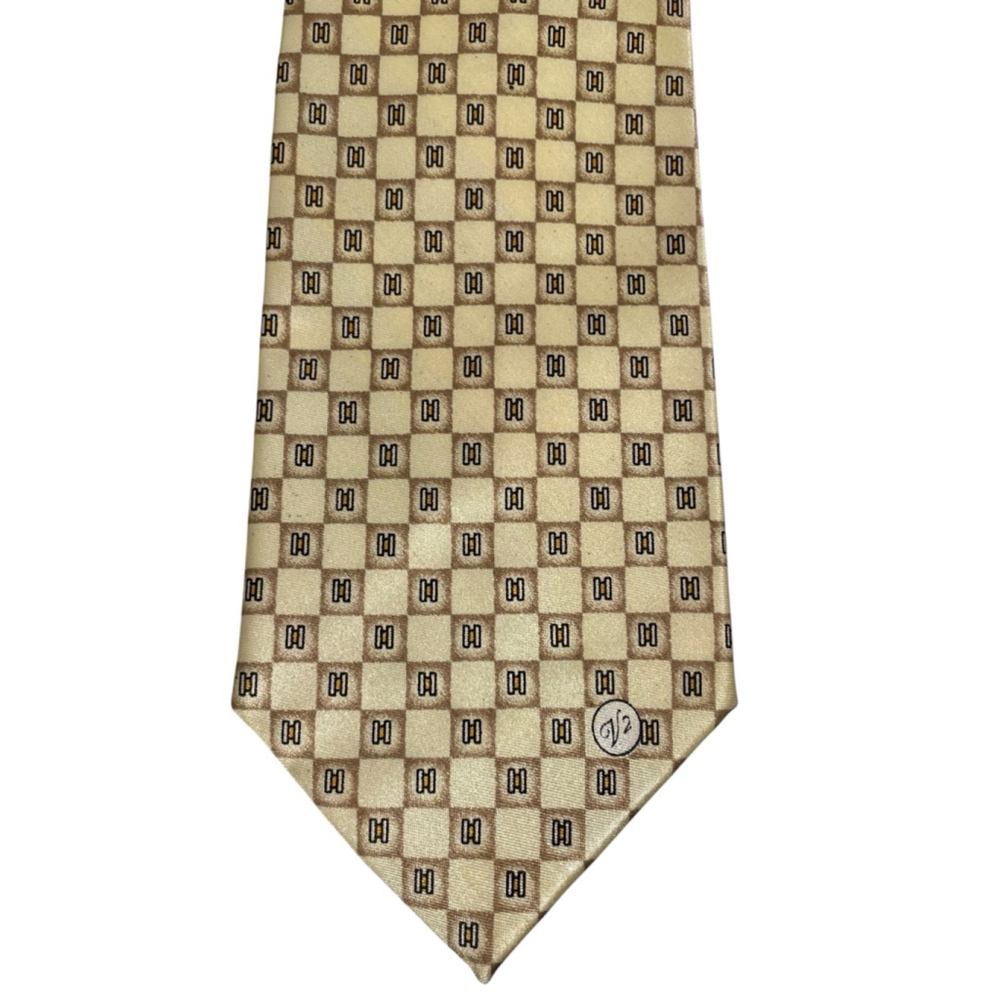 Men's Versace Tie, Beige Brown, Print One Size